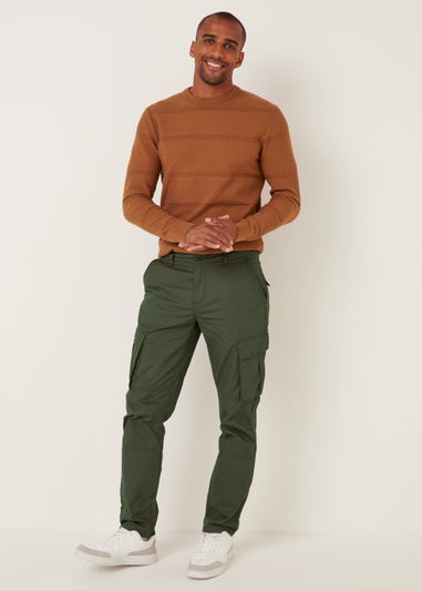 Khaki Slim Fit Cargo Trousers
