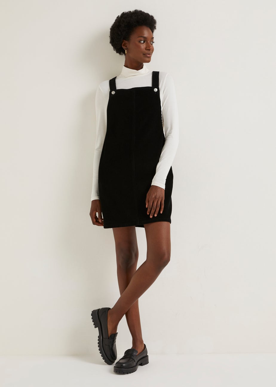 Black Cord Pinafore Dress