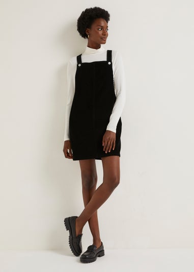 Black Cord Pinafore Dress