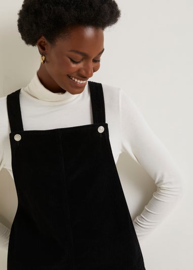 Black Cord Pinafore Dress