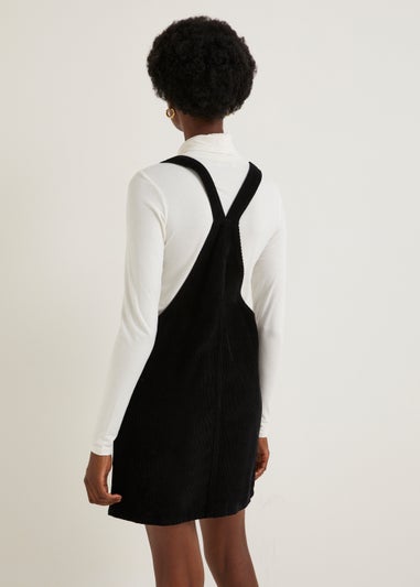 Black Cord Pinafore Dress