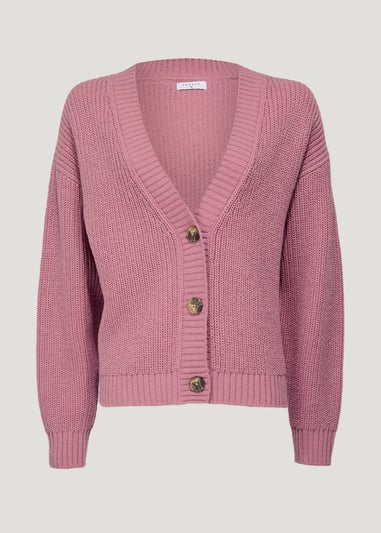 Pink Button Up Short Cardigan