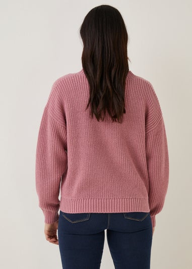 Pink Button Up Short Cardigan