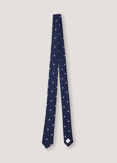 Boys Navy Polka Dot Tie (8-13yrs)