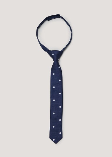 Boys Navy Polka Dot Tie (3-7yrs)