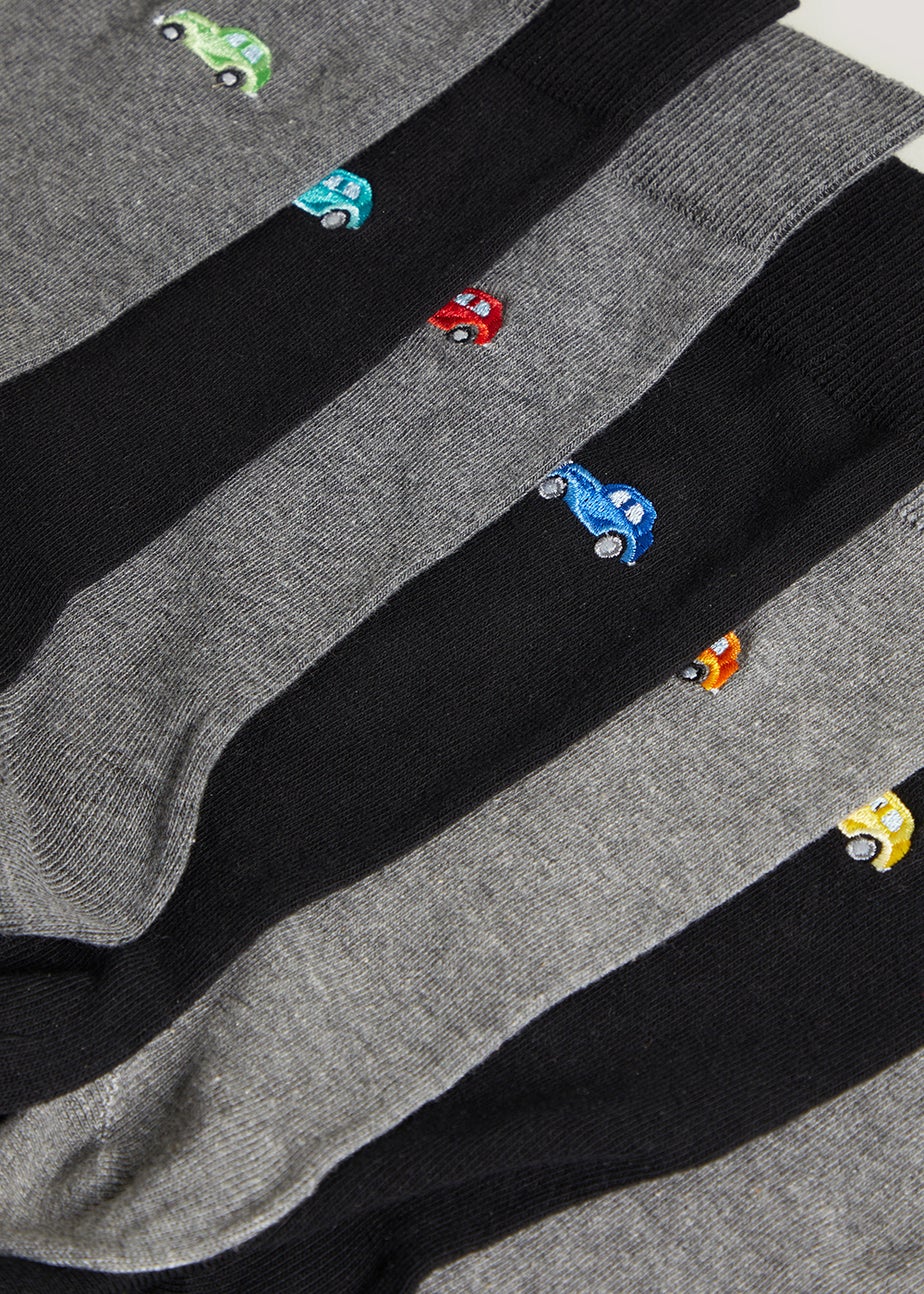 7 Pack Car Embroidery Socks