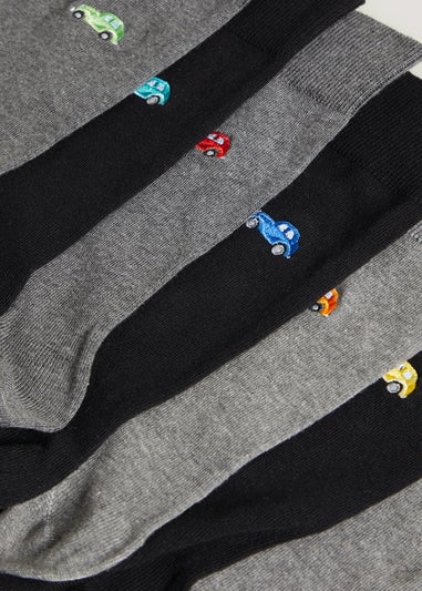 7 Pack Car Embroidery Socks