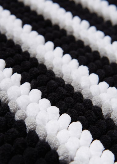 Monochrome Stripe Chenille Bath Mat