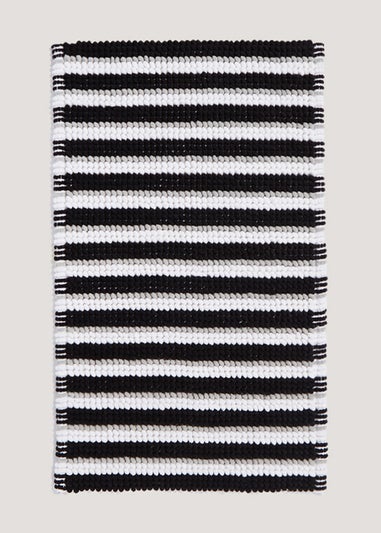 Monochrome Stripe Chenille Bath Mat