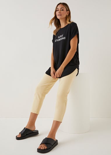 Black Love Everyday Longline Slogan T-Shirt