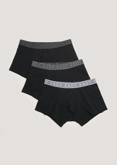 3 Pack Black Hipster Boxers