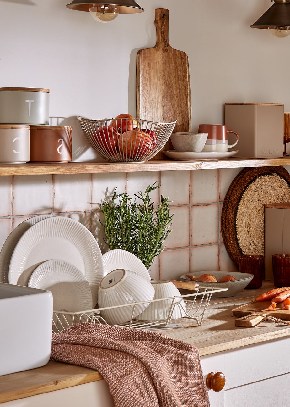 Beige Organic Wire Fruit Basket (27cm x 12cm)