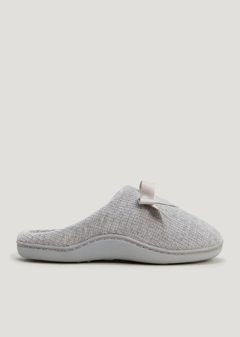 Grey Hidden Support Mule Slippers