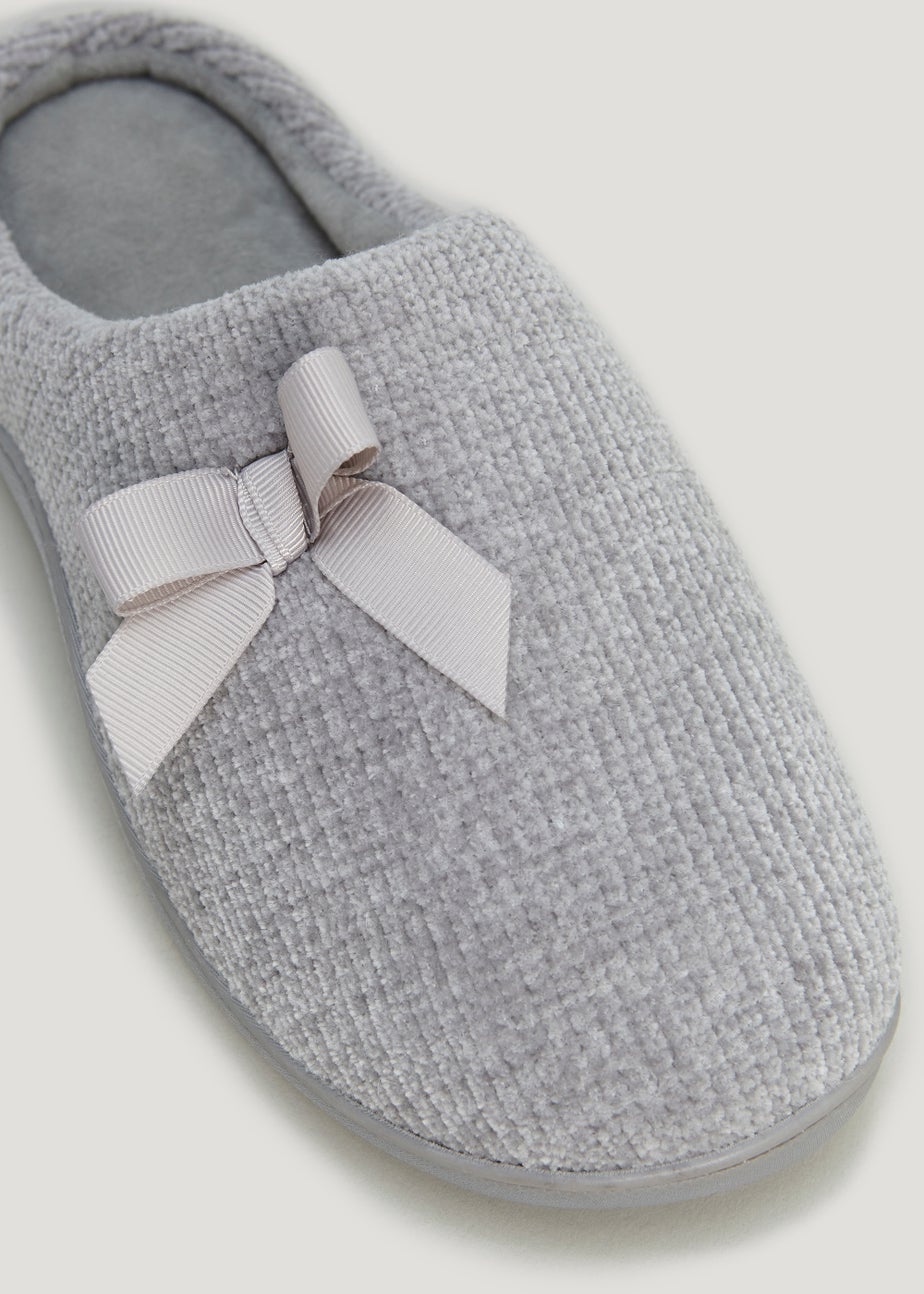 Grey Hidden Support Mule Slippers