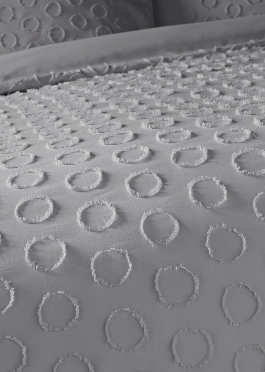 Grey Clipped Spot Duvet Cover