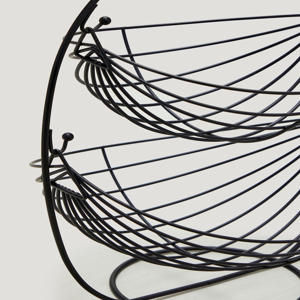 Black Wire Two Tier Fruit Basket