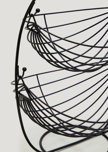 Black Wire Two Tier Fruit Basket