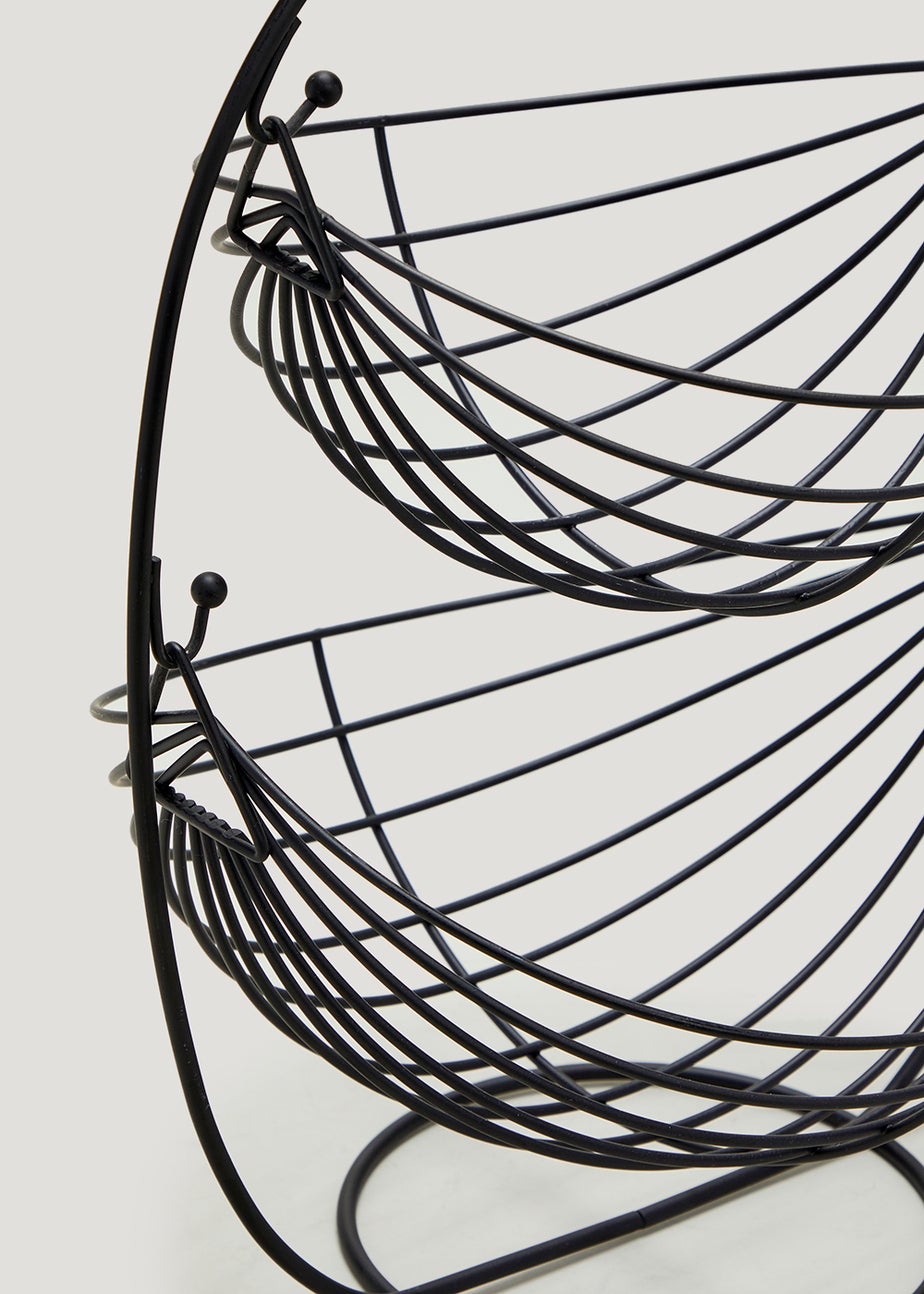 Black Wire Two Tier Fruit Basket