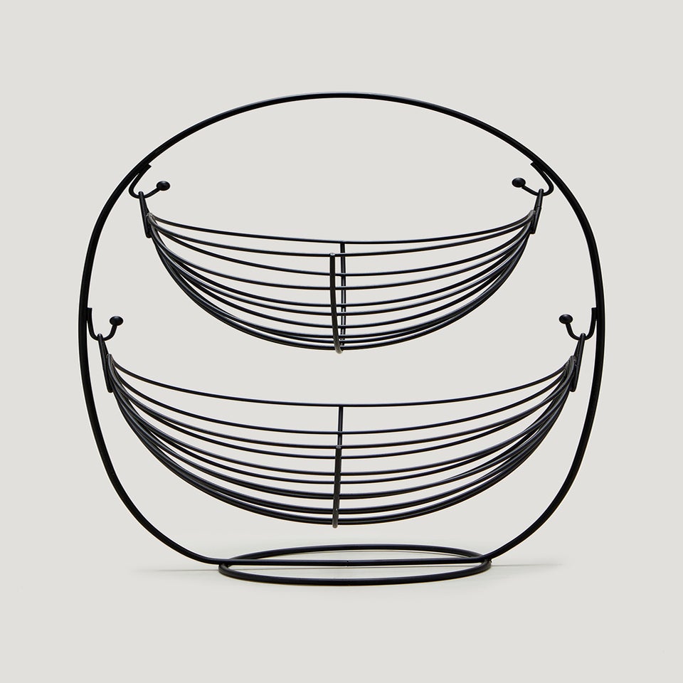 Black Wire Two Tier Fruit Basket