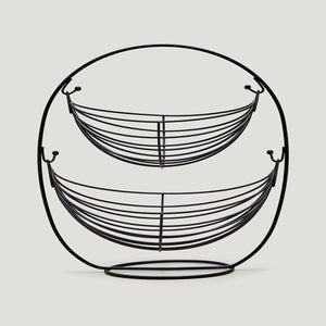 Black Wire Two Tier Fruit Basket