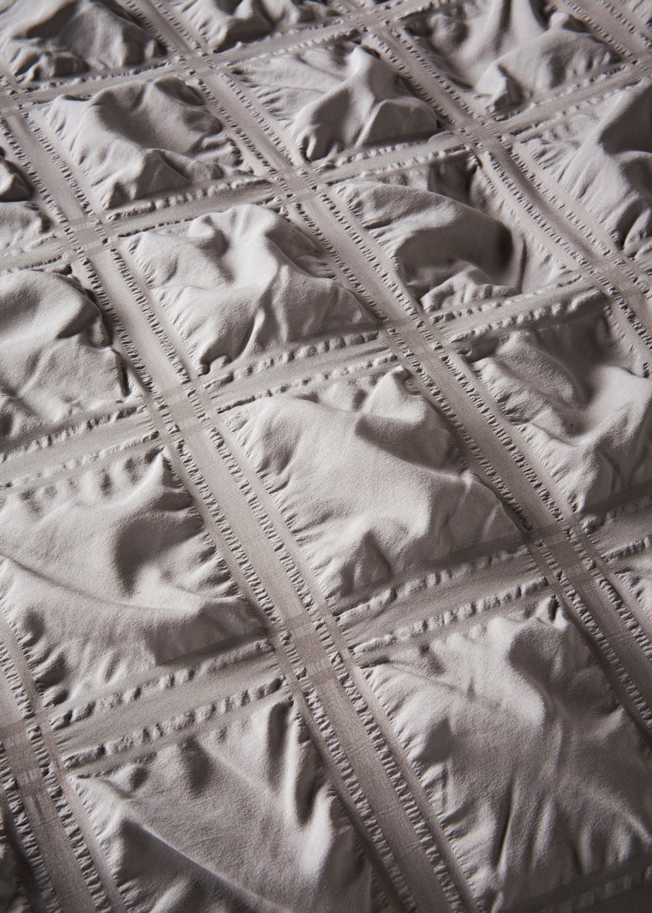 Grey Seersucker Duvet Cover