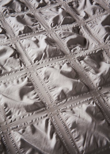 Grey Seersucker Duvet Cover