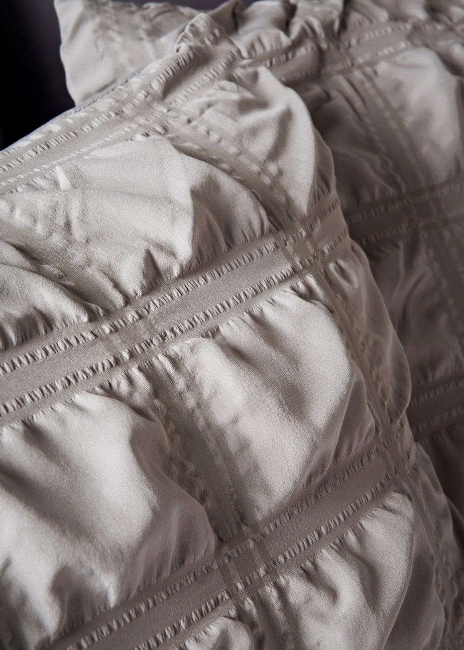 Grey Seersucker Duvet Cover