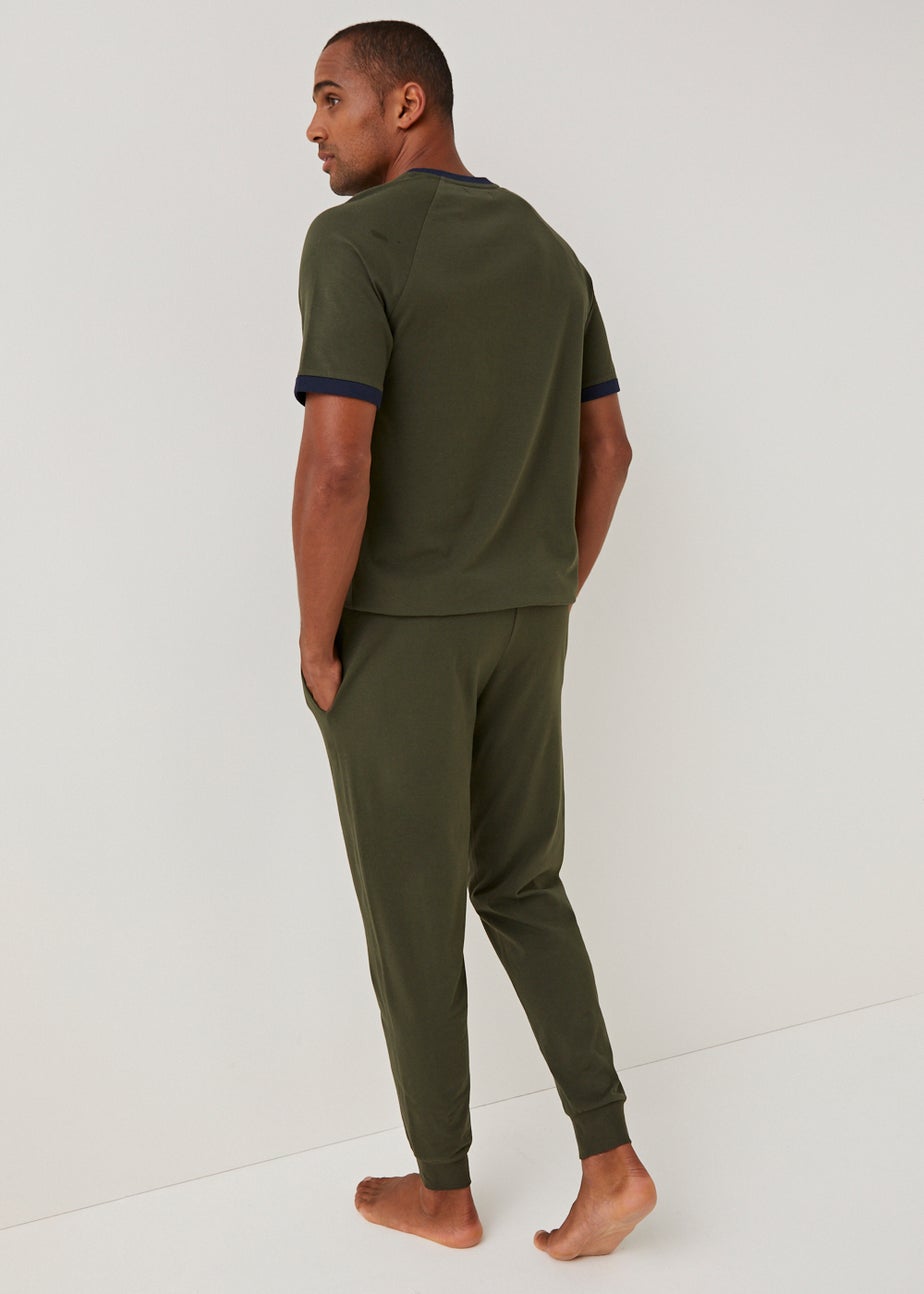 Khaki Tape Cuffed Lounge Joggers