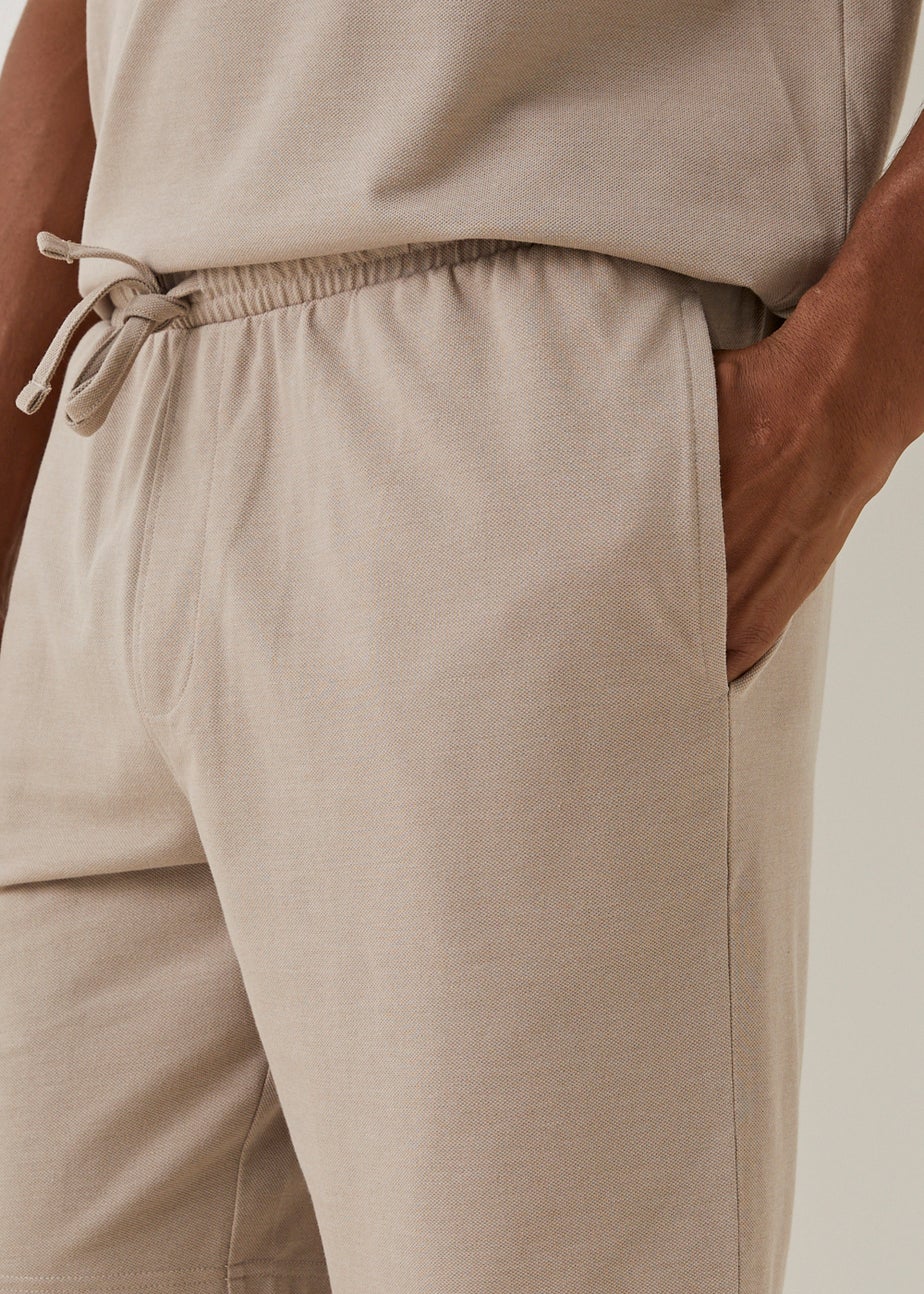 Stone Pique Lounge Shorts