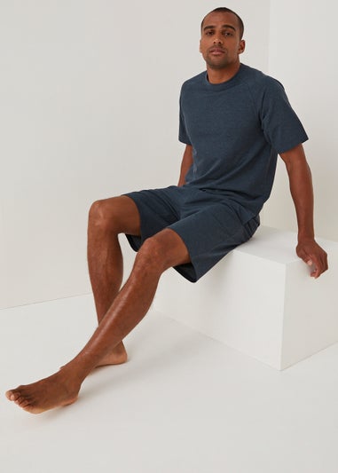 Navy Pique Lounge Shorts