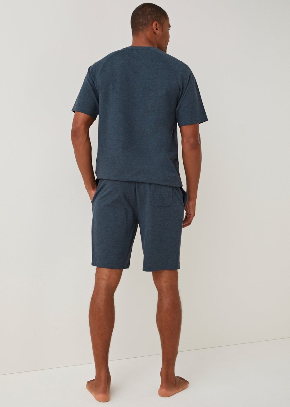 Navy Pique Lounge Shorts