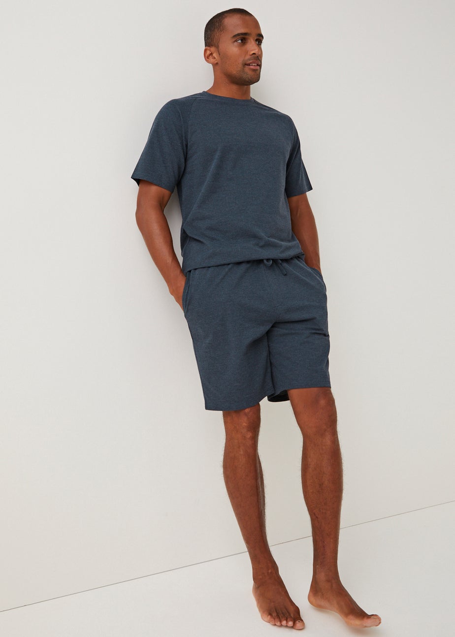 Navy Pique Lounge Shorts