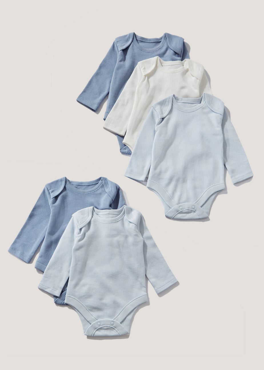 Baby 5 Pack Long Sleeve Bodysuits (Newborn-23mths)