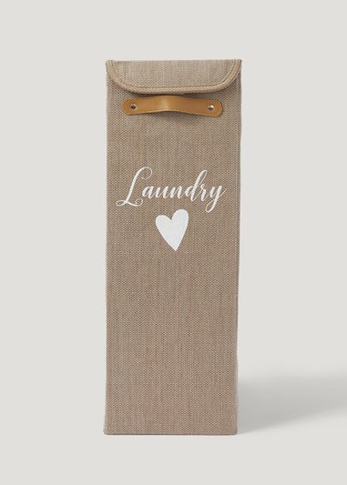 Beige Narrow Laundry Basket (40cm x 21cm x 60cm)