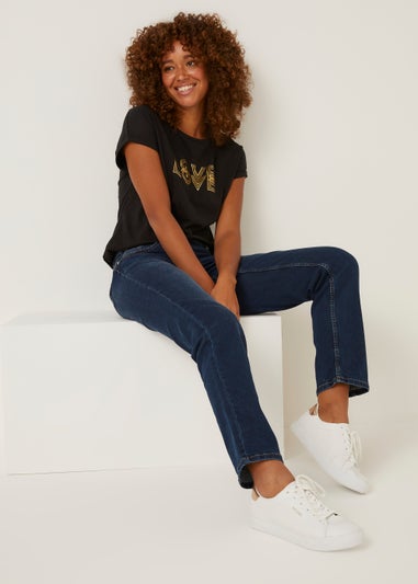 Grace Dark Wash Push Up Straight Leg Jeans