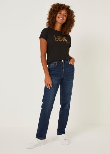 Grace Dark Wash Push Up Straight Leg Jeans