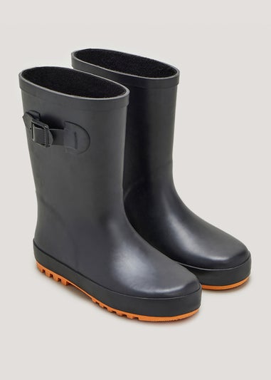 Kids Black Rubber Wellies (Younger 10-Older 6)