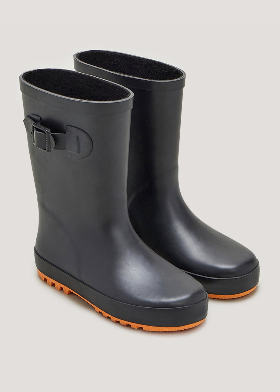 Kids Black Rubber Wellies (Younger 10-Older 6)