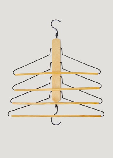 4 Pack Metal & Wood Hangers
