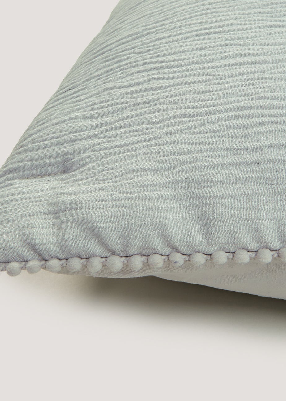 Grey Textured Muslin Cushion (55cm x 55cm)