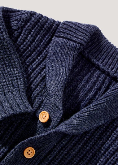 Baby Navy Fisherman Ribbed Cardigan (Newborn-23mths)