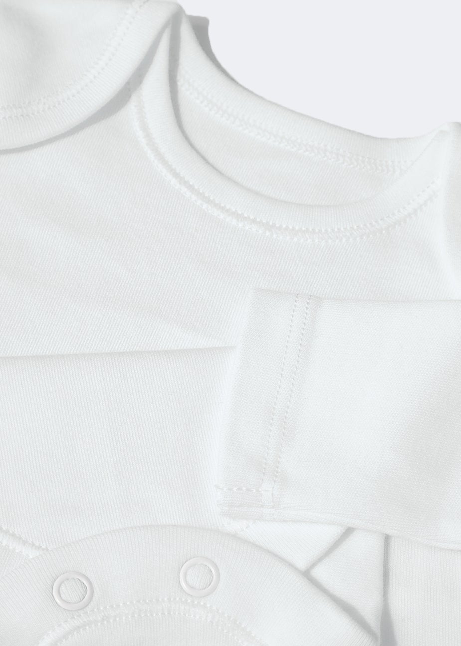 Baby 5 Pack White Long Sleeve Bodysuits (Tiny Baby-23mths)