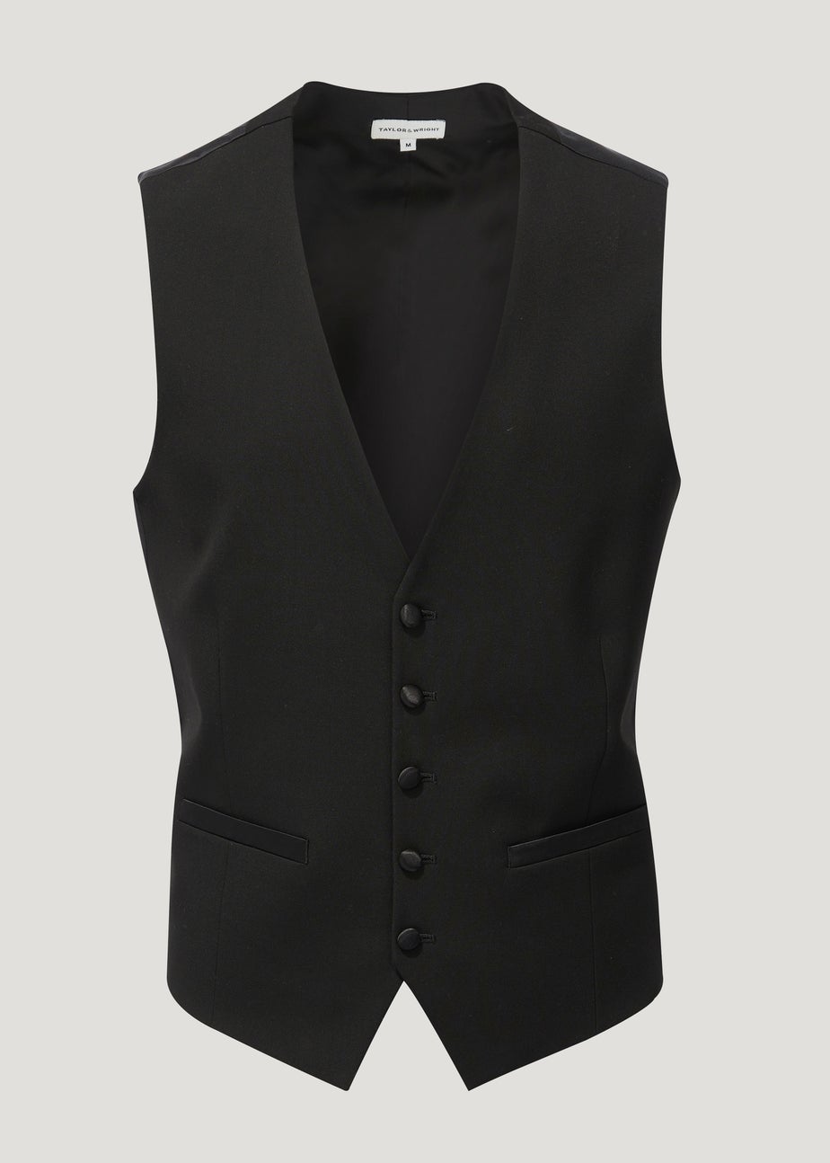 Taylor & Wright Black Dinner Waistcoat