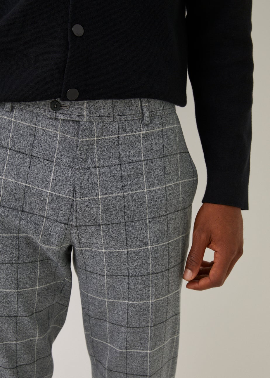 Taylor Wright Grey Check Skinny Fit Suit Trousers Matalan