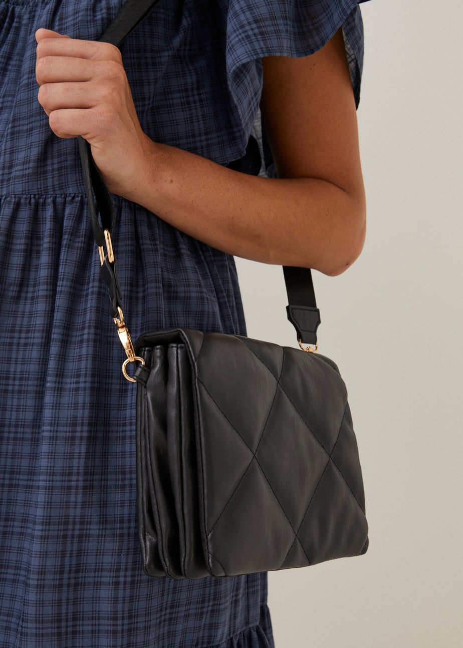 Black Quilted Crossbody Bag