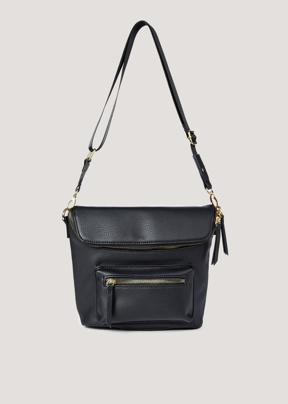 Black Messenger Crossbody Bag