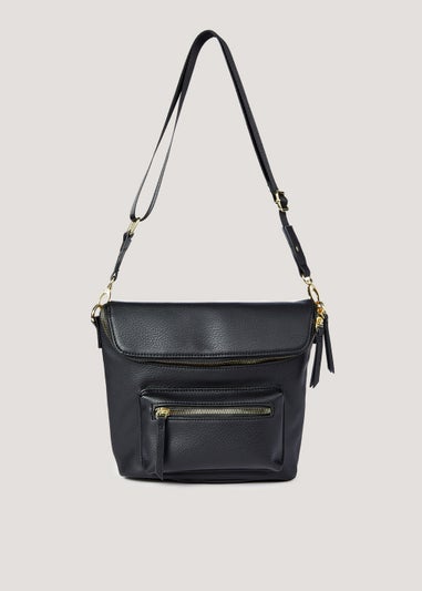 Black Messenger Crossbody Bag