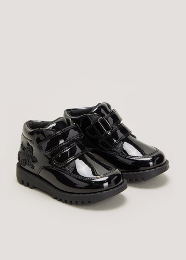 Girls Black Patent Unicorn Boots (Younger 4-12)