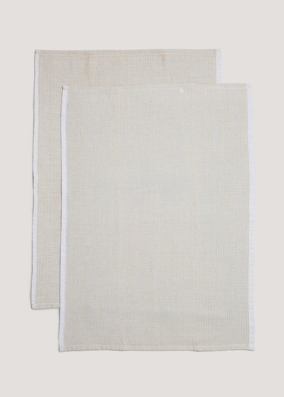 2 Pack Natural Textured Tea Towels (45cm x 60cm)