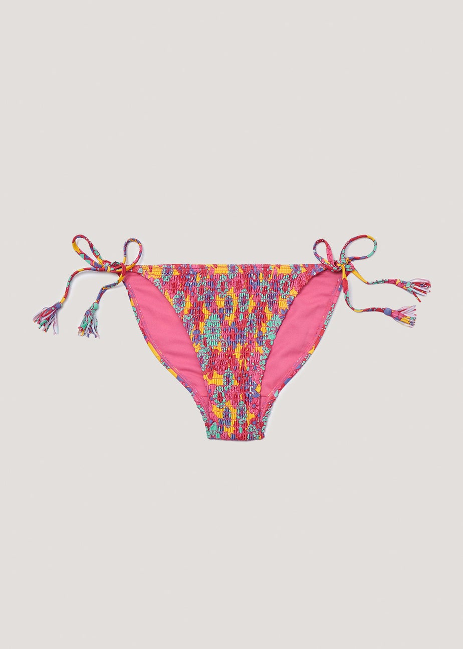 Floral 70s Shirred Bikini Bottoms